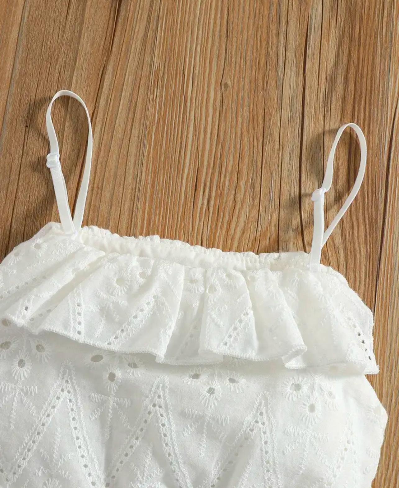 White Summer 2 pcs Set Top and Skirt