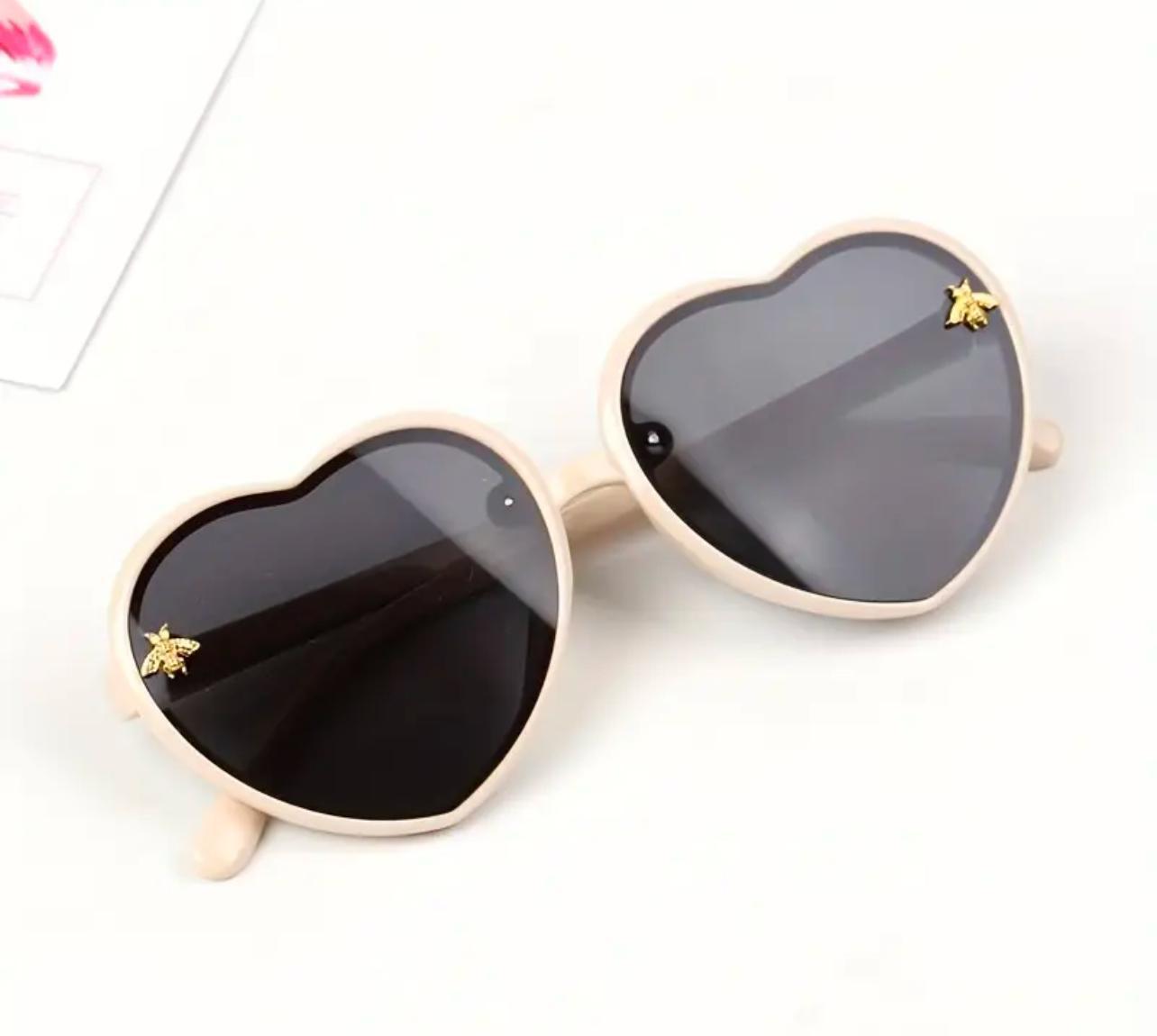 Beige Heart Shaped Glasses