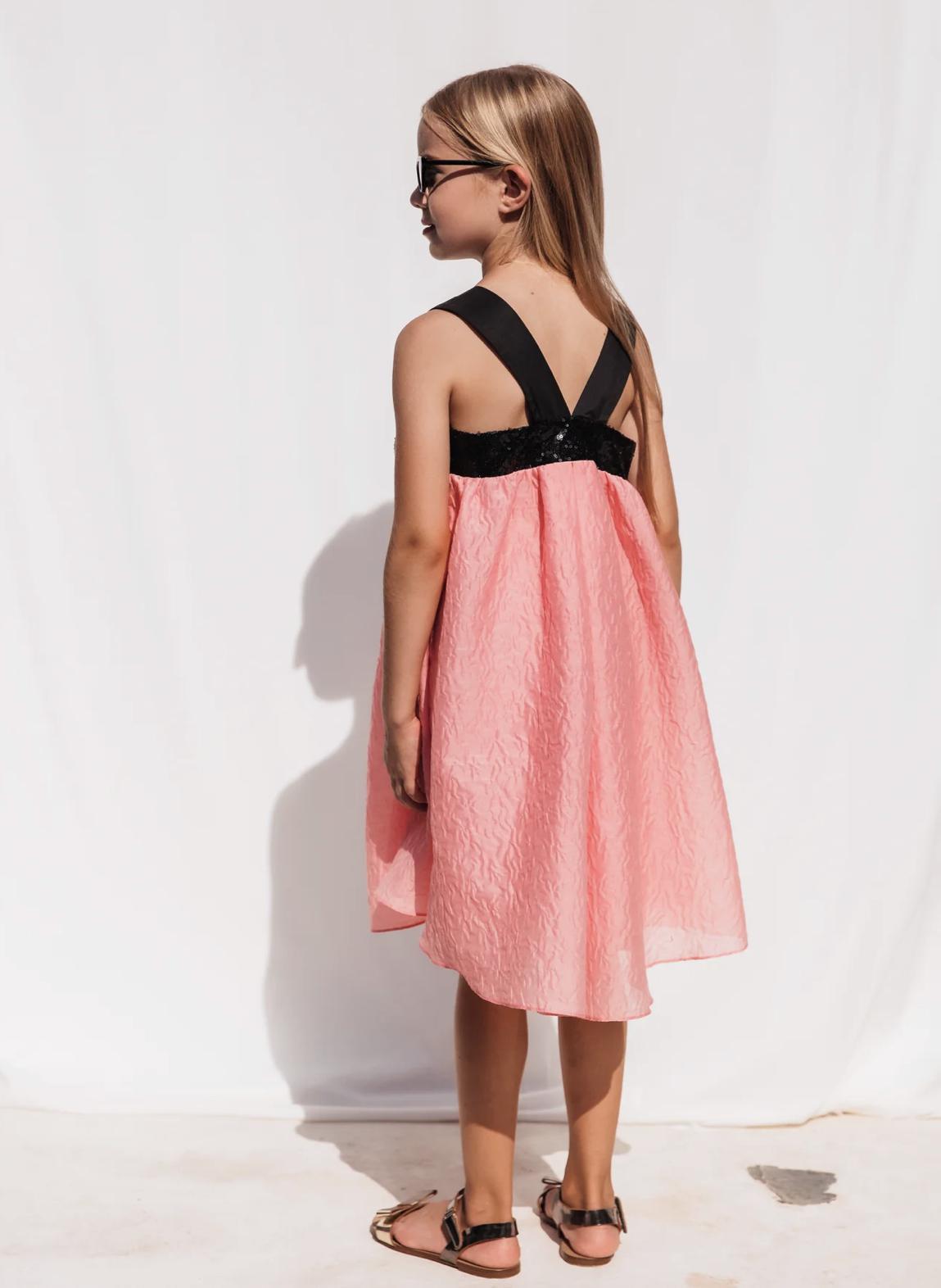 Sheshe Coral Pink Bow Dress