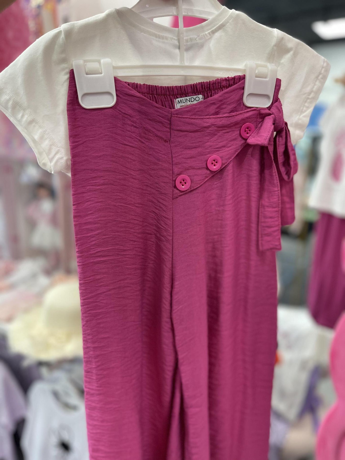 Pink Pineapple Tshirt Set Fuchsia Pants