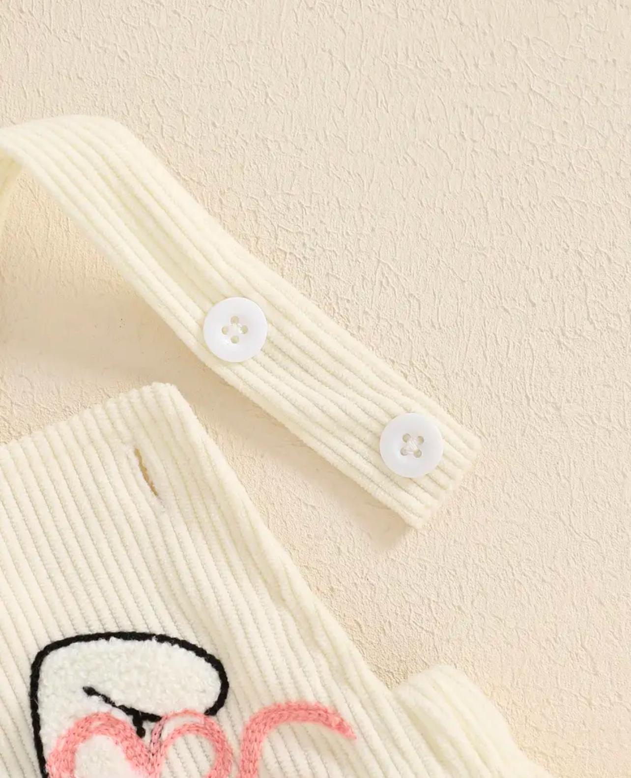 Baby Girl Ivory Bunny Romper with Headband