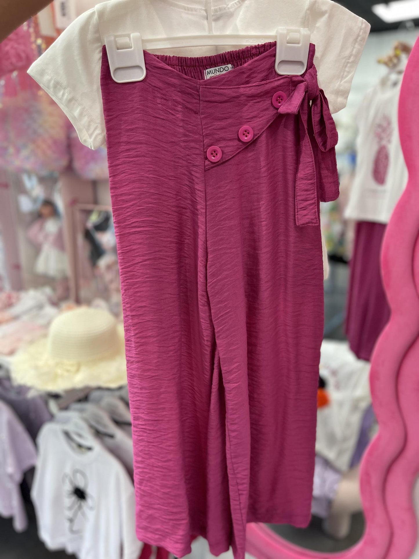 Pink Pineapple Tshirt Set Fuchsia Pants