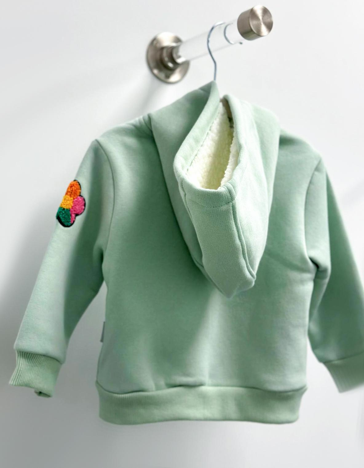 Mint Happy Zip Up Hoodie
