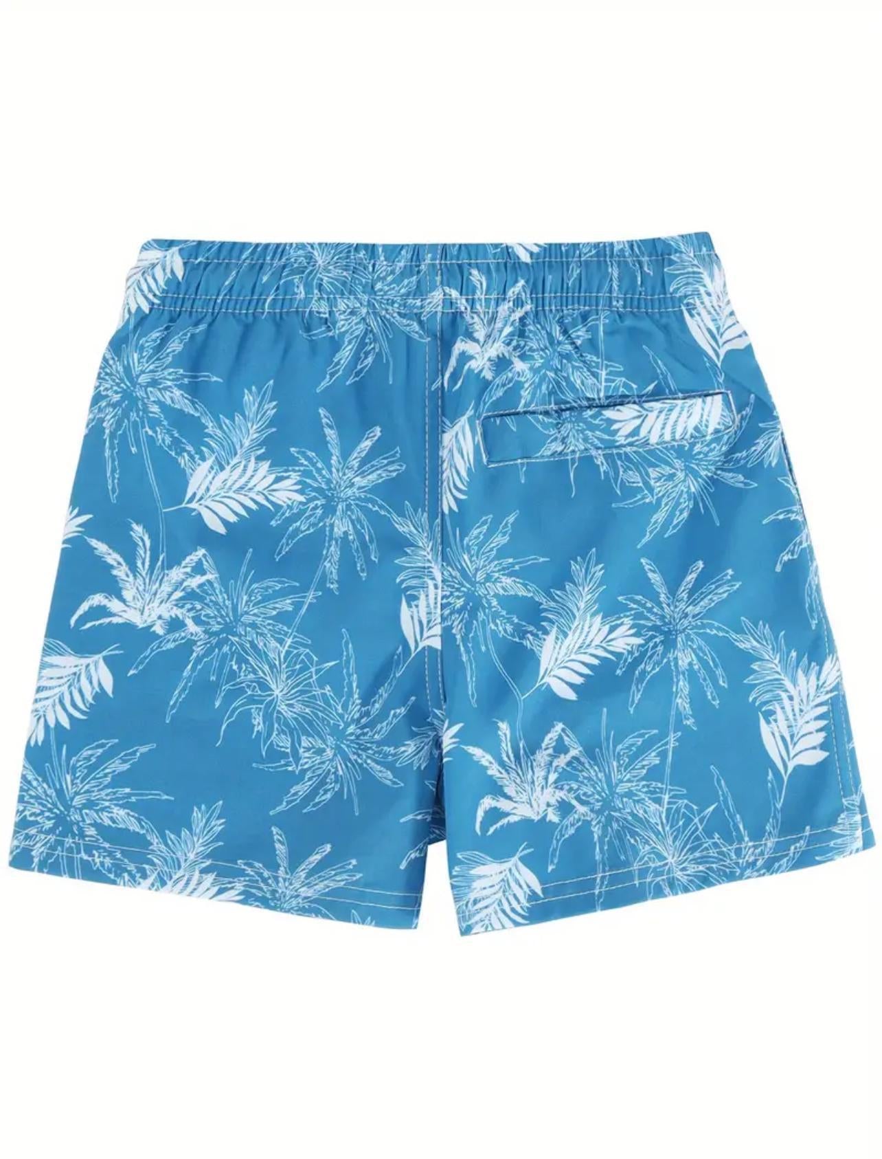 Boys Blue Palm Swim Shorts