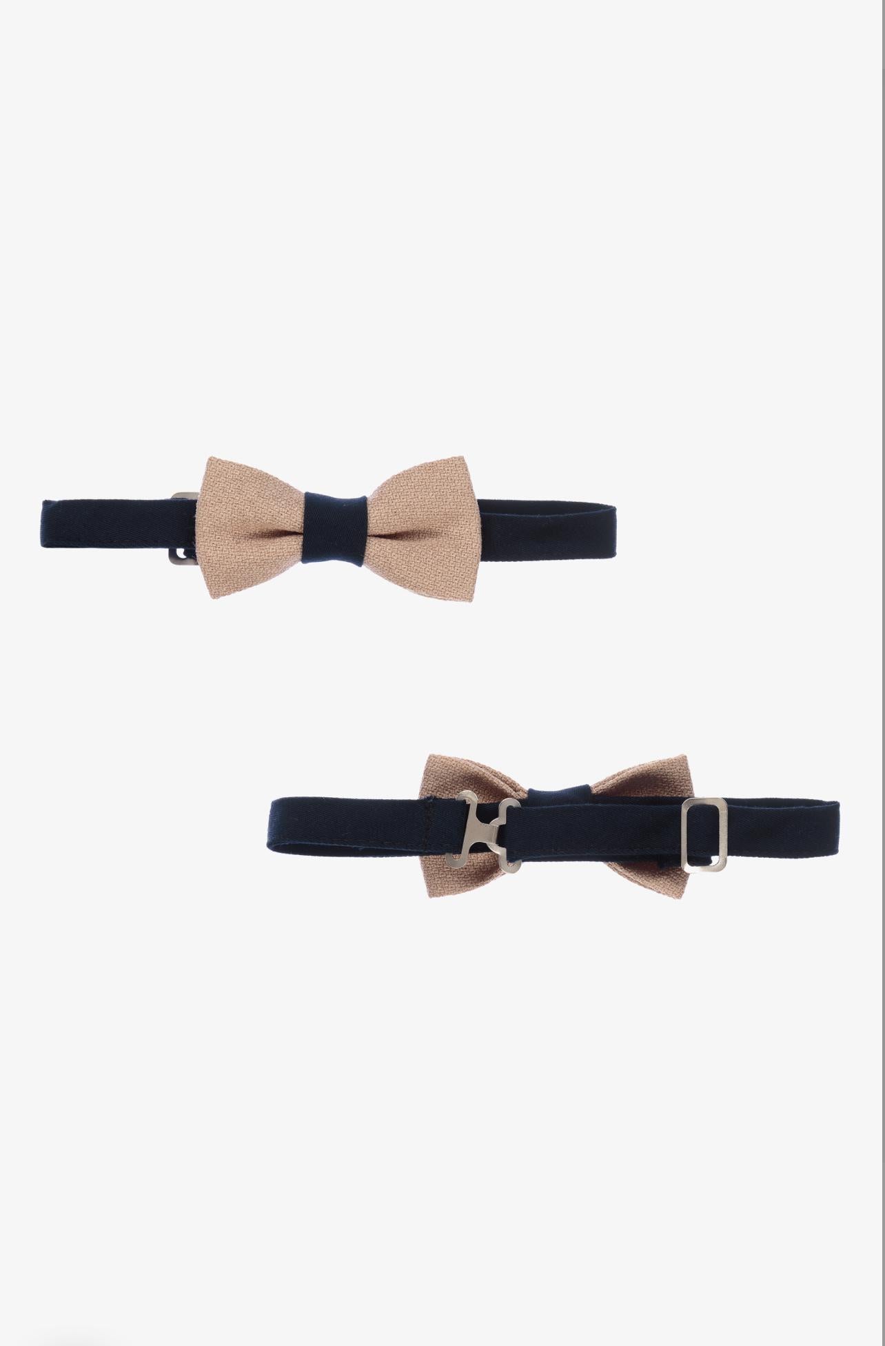 Henry-Camel Suit With Belt And Bowtie