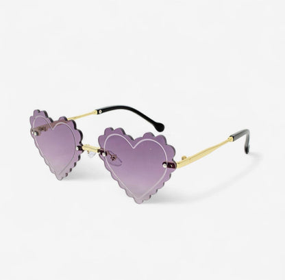 Frameless Heart Sunglasses for Kids - Purple