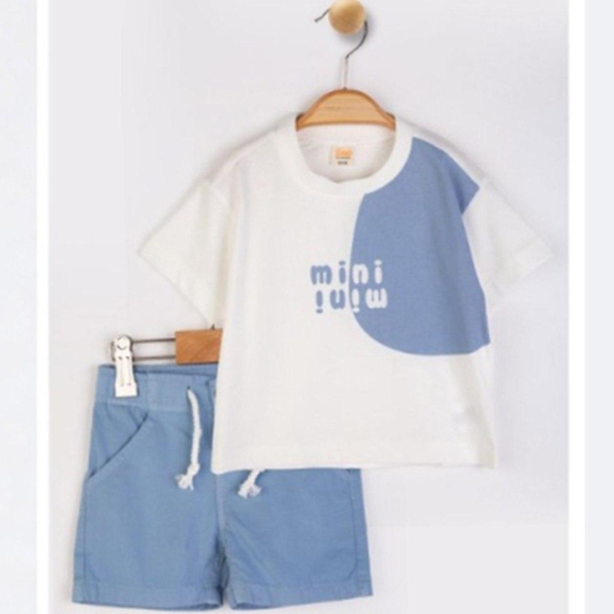 Baby Boy Navy Mini Boss Tshirt & Shorts Set
