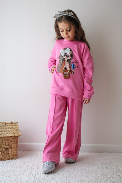 Fashion Girl Tracksuit - 3D Bow with purse