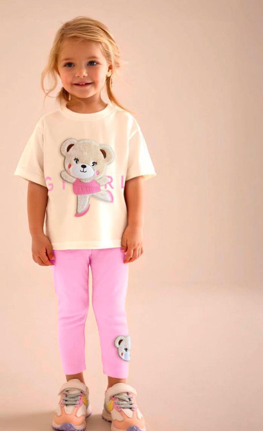 Plushy Teddy Bear Girl 3d Leggings Set