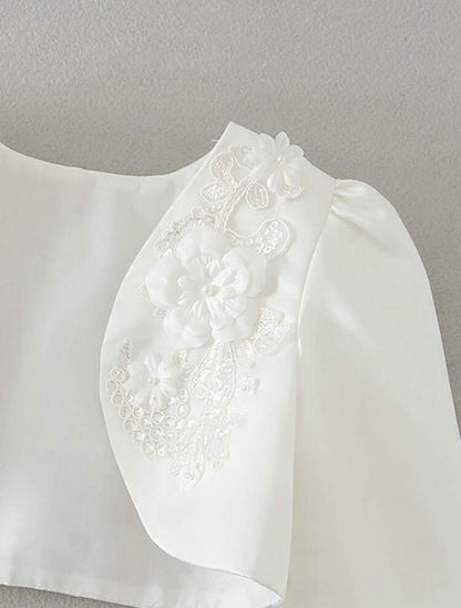 White Jacket with Flower Detail and Beads