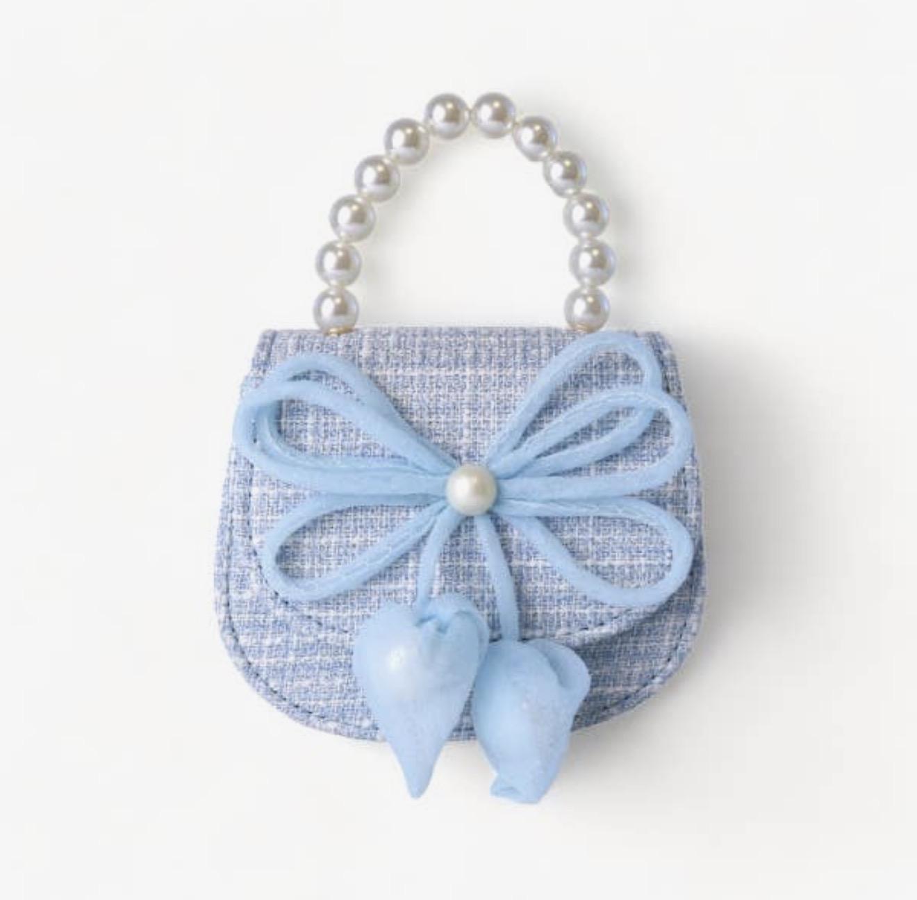 Bowtie Tweed Purse - Blue