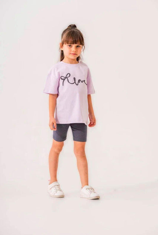 Lilac Love Tshirt with Capri