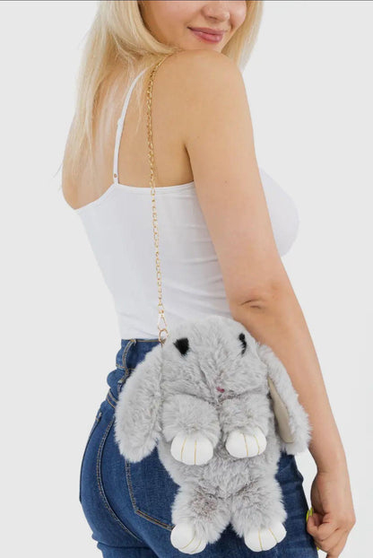 Grey Cute Bunny Backpack