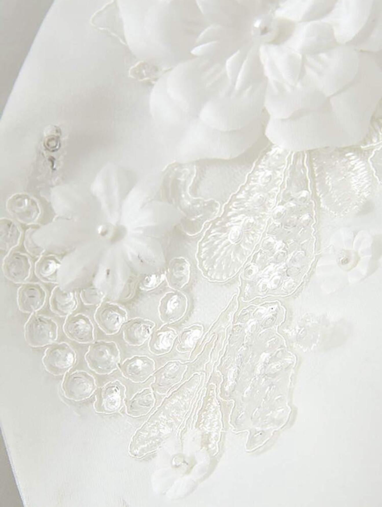 White Jacket with Flower Detail and Beads