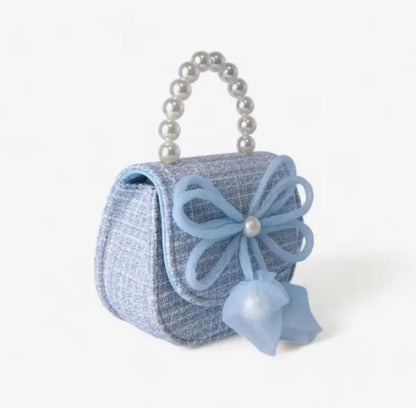 Bowtie Tweed Purse - Blue