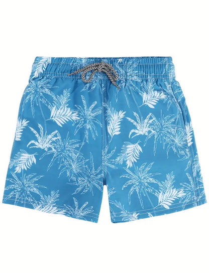 Boys Blue Palm Swim Shorts