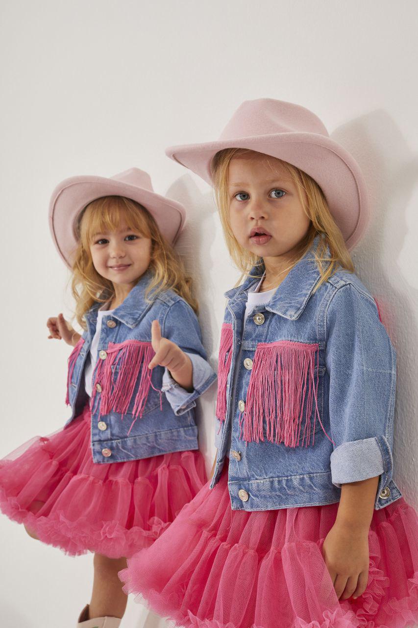 Girls Cowboy Tutu Skirt and Jean Jacket Set