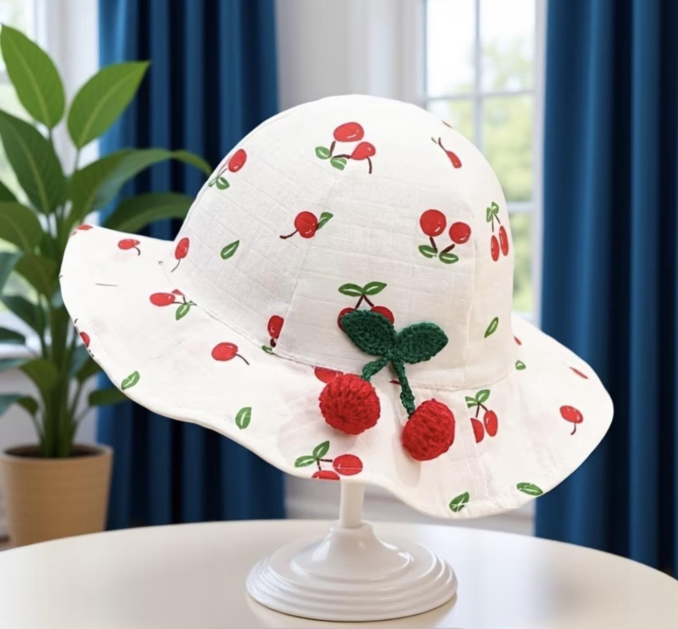 Muslin Baby Hat - Cherry