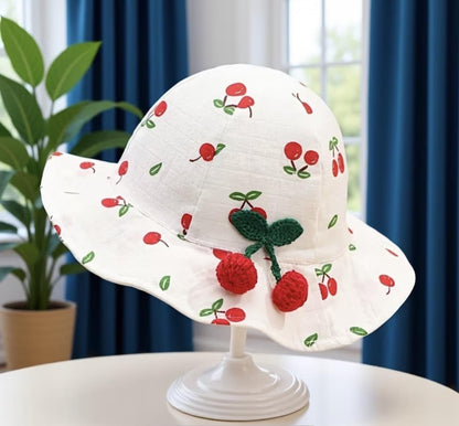 Muslin Baby Hat - Cherry