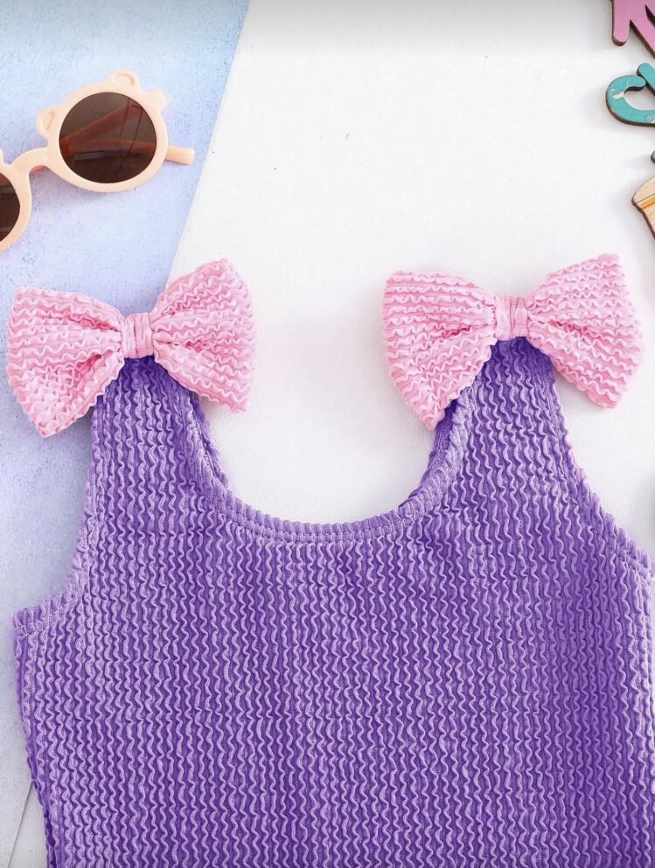 Purple Bow Swimsuit