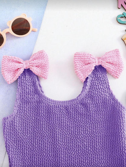 Purple Bow Swimsuit