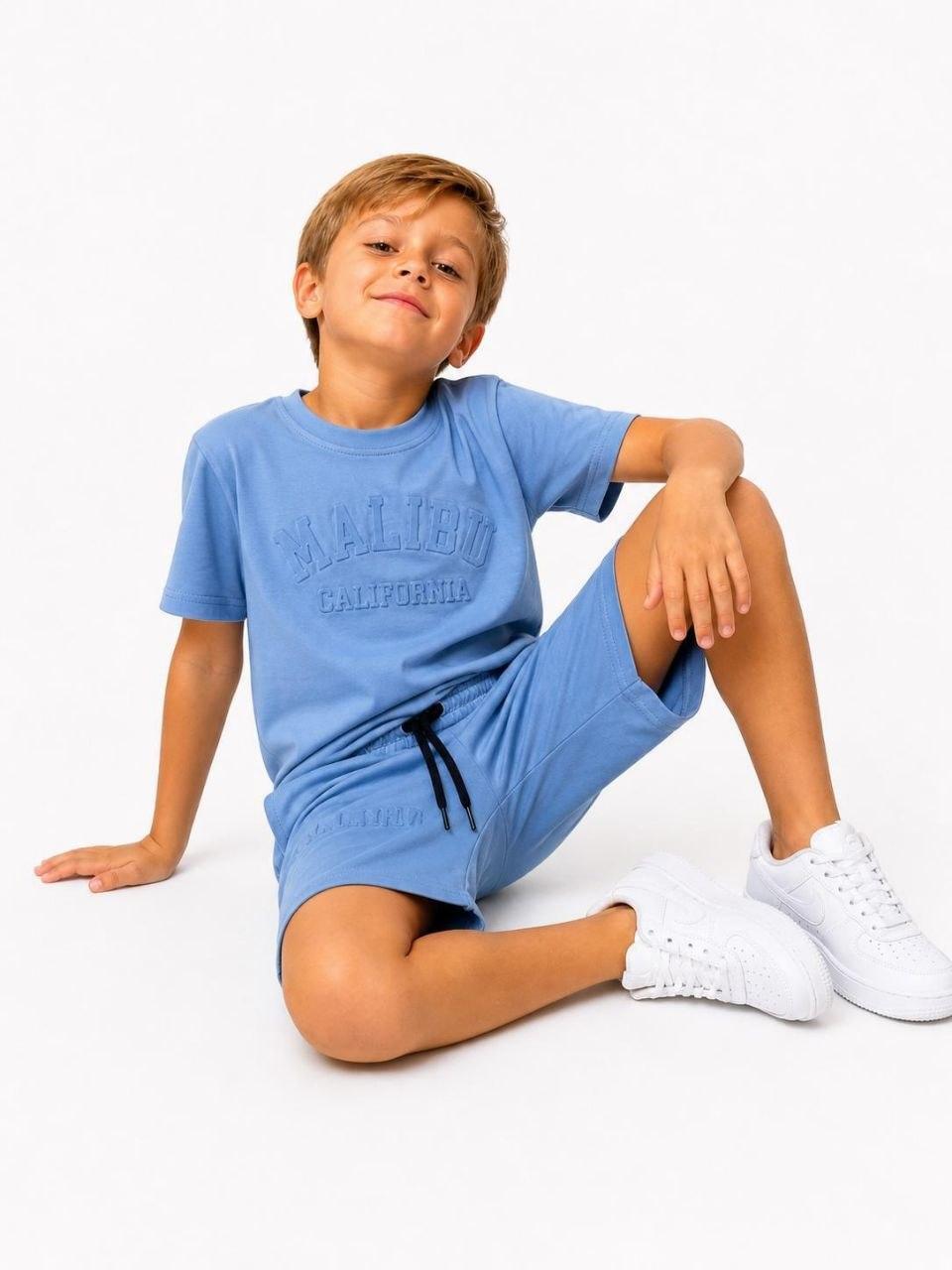 Boys Blue Malibu 2 Piece Shorts Set