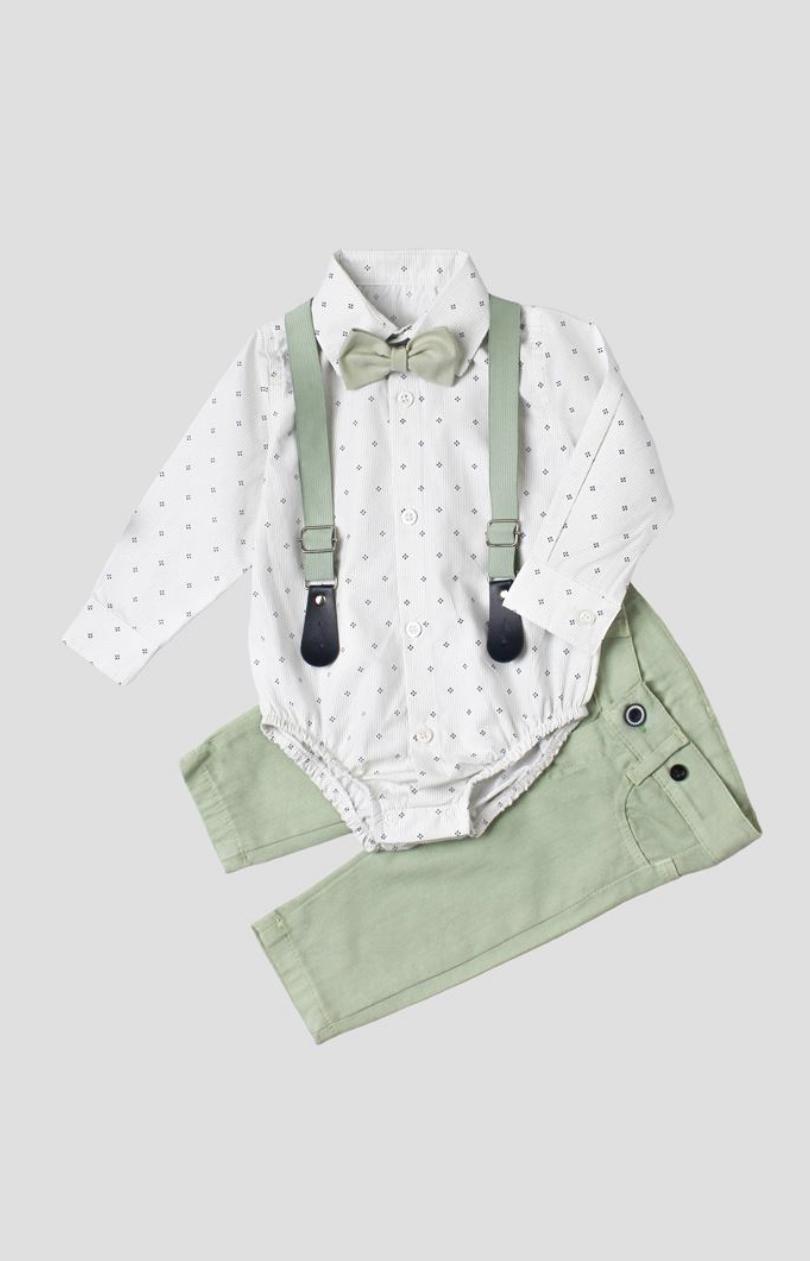 Kidex Suspenders Bowtie Baby Set