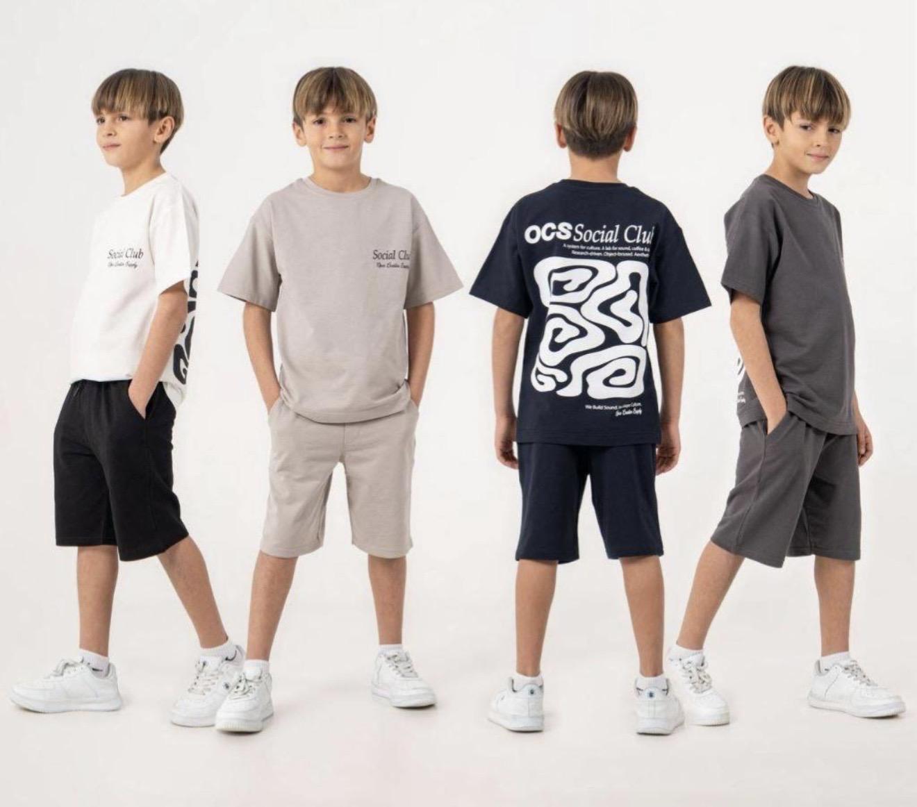 Boys Navy Social Club Tshirt and Shorts Set
