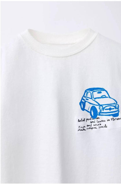 Cypress Blue Car Tshirt & Shorts Set