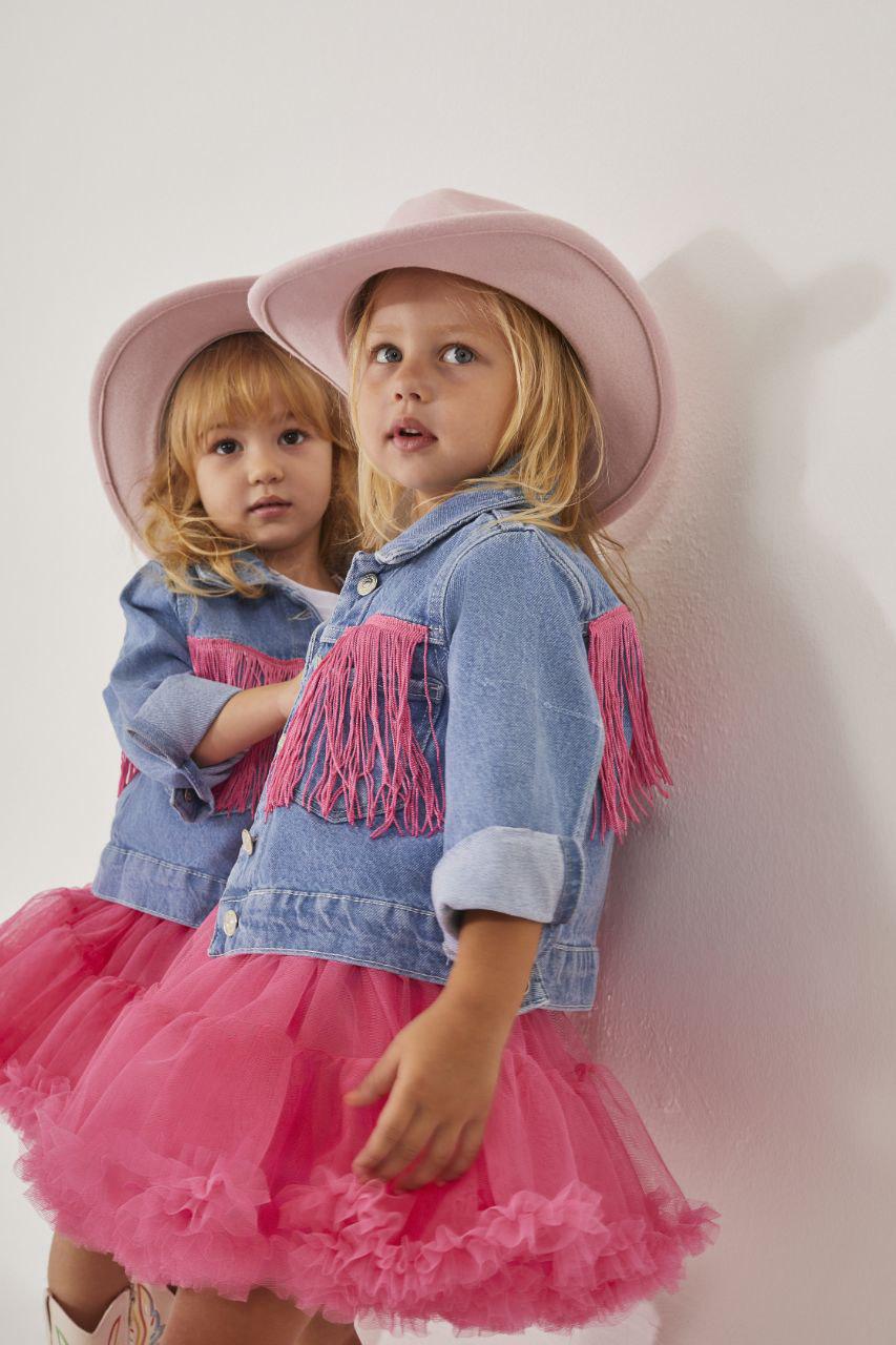 Girls Cowboy Tutu Skirt and Jean Jacket Set