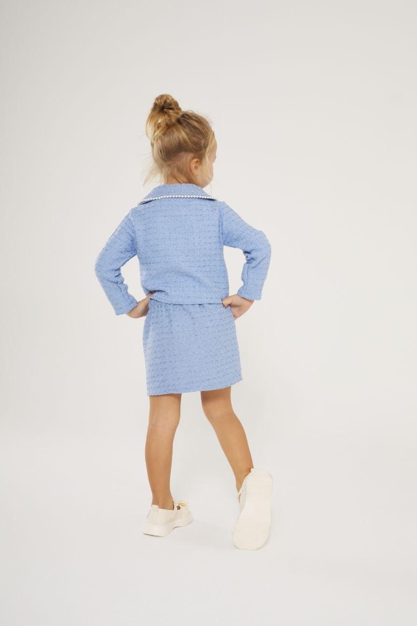 Classy Girls Light Blue Jacket with Skirt Set