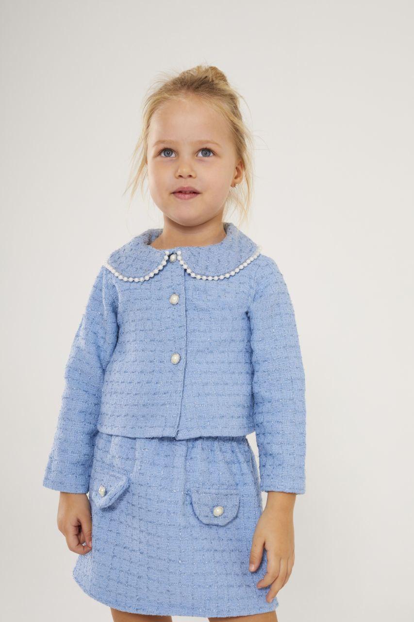 Classy Girls Light Blue Jacket with Skirt Set