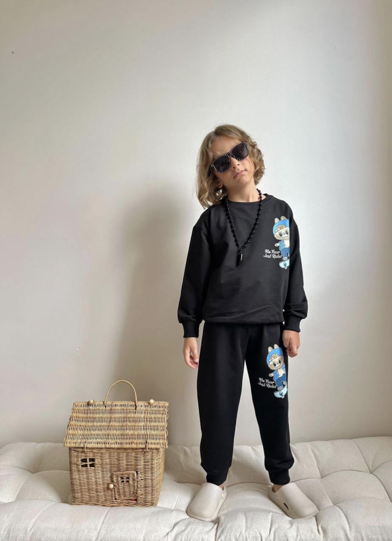 Black Skate Labubu Sweatsuit