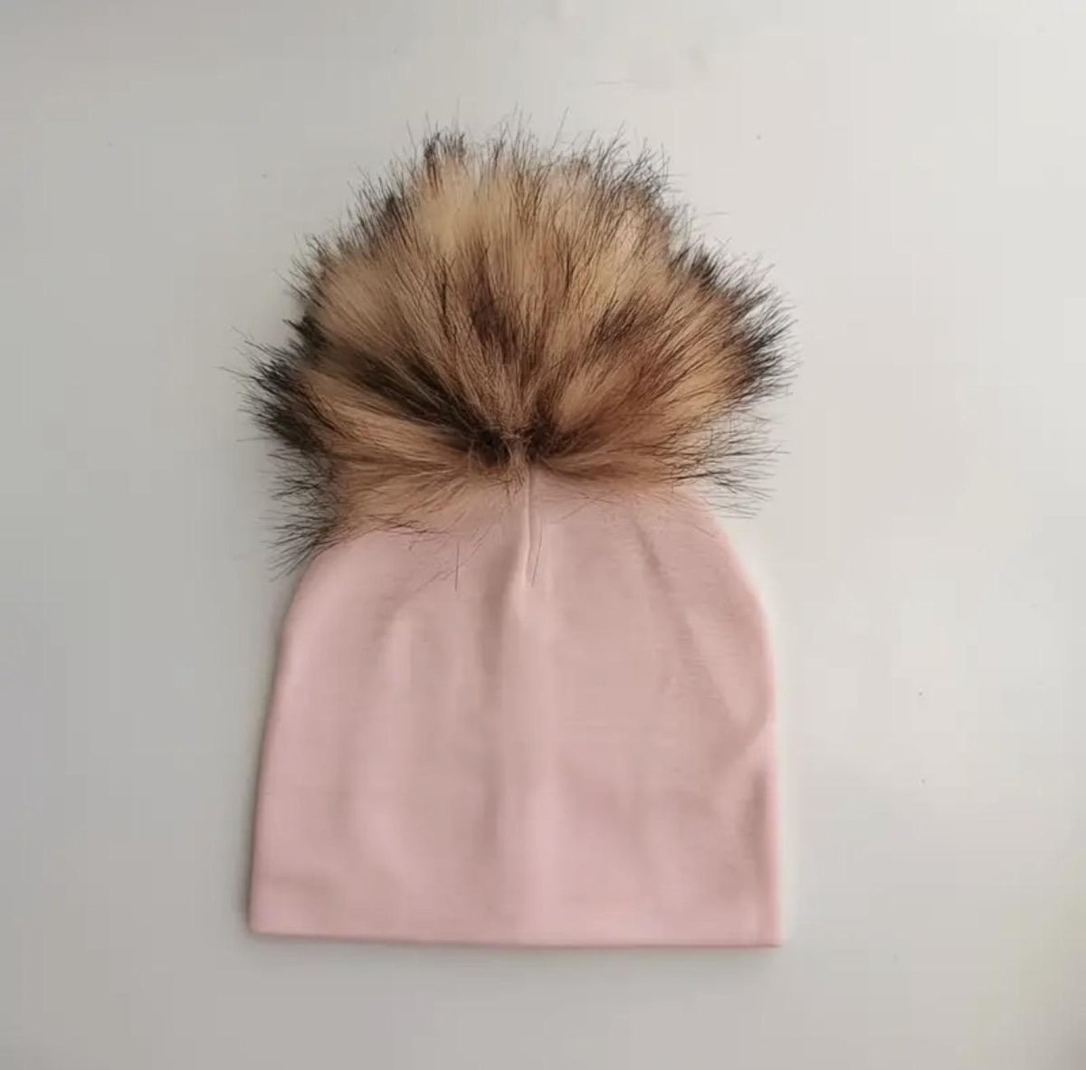 Cotton Stretchy Hat with Detachable Pom Pom