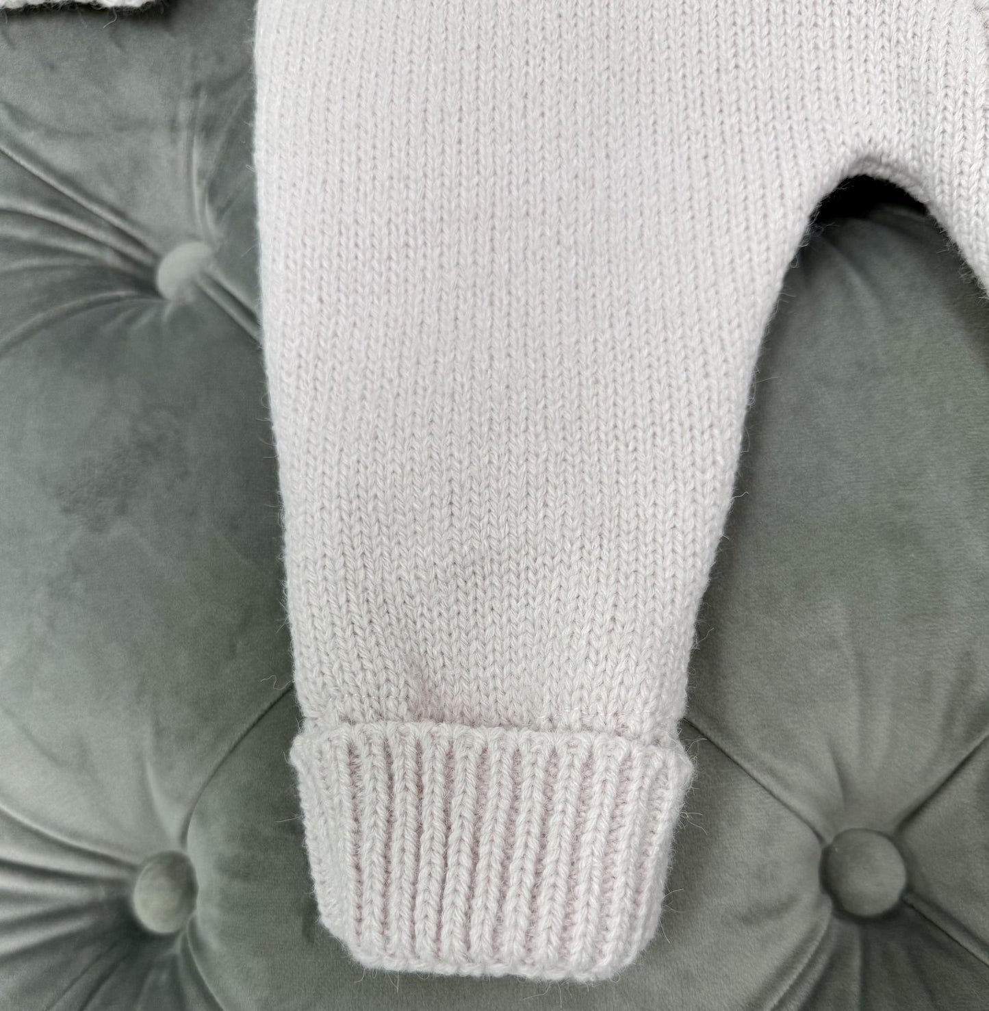 Babymy - Knit Bunny hooded romper zip up Pink