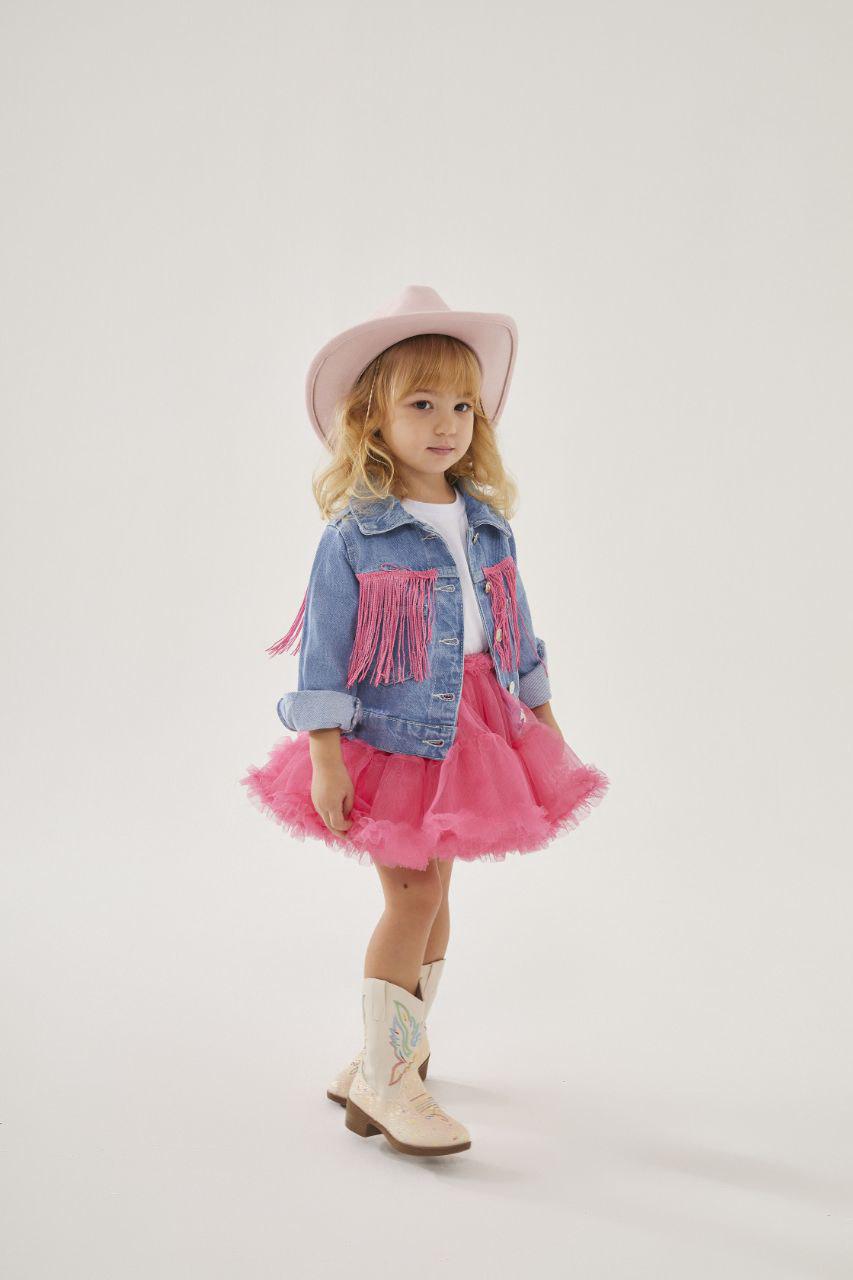 Girls Cowboy Tutu Skirt and Jean Jacket Set