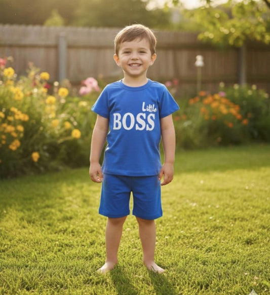 Boy - Little Boss Set Tshirt & Shorts