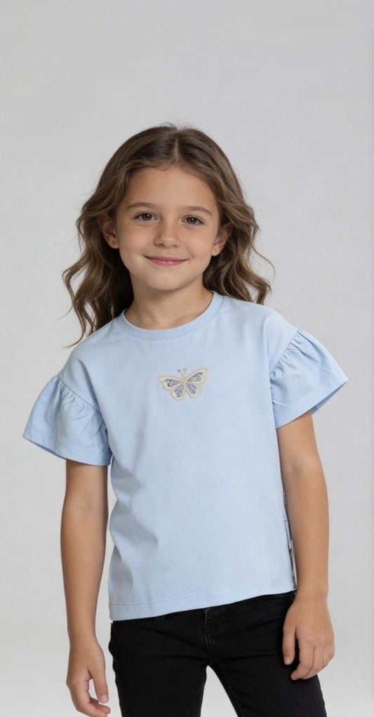 Butterfly Tshirt Light Blue