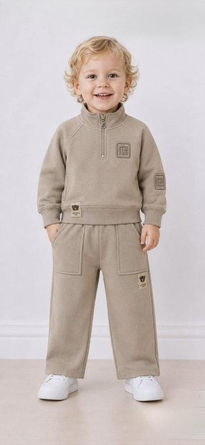 Beige Fleece Tracksuit Walenti