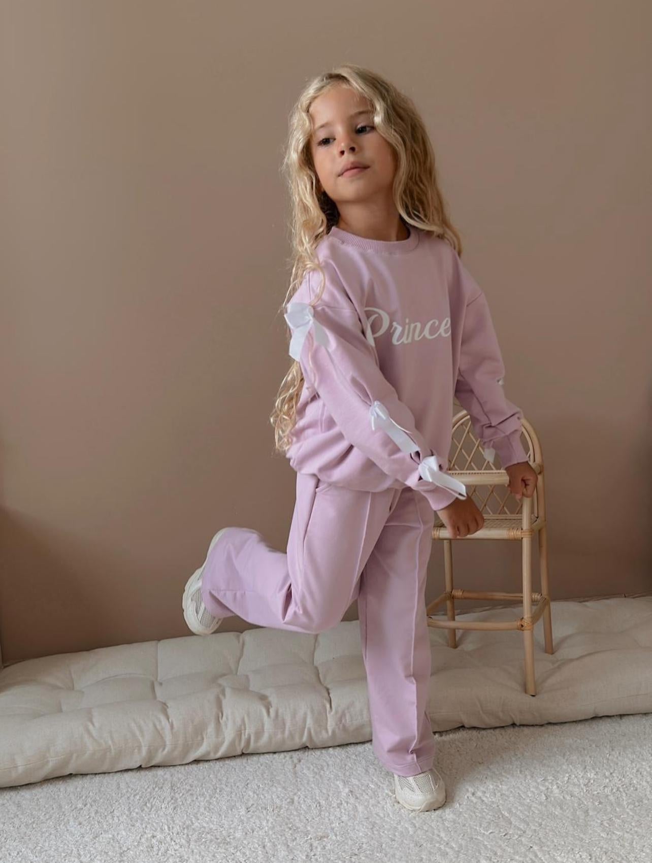 Princess Bow Pink Tracksuit Set