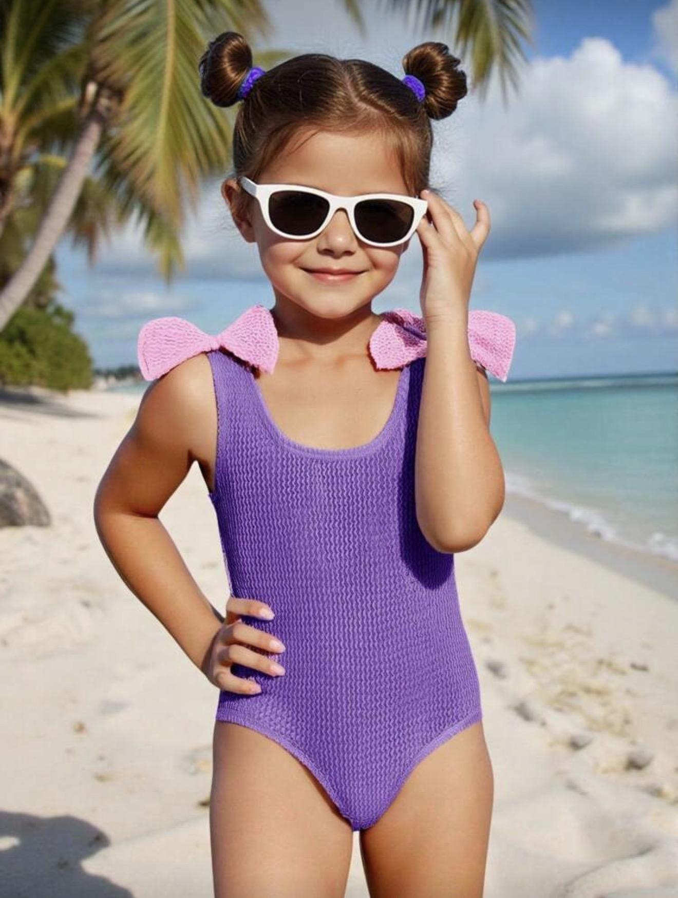 Purple Bow Swimsuit