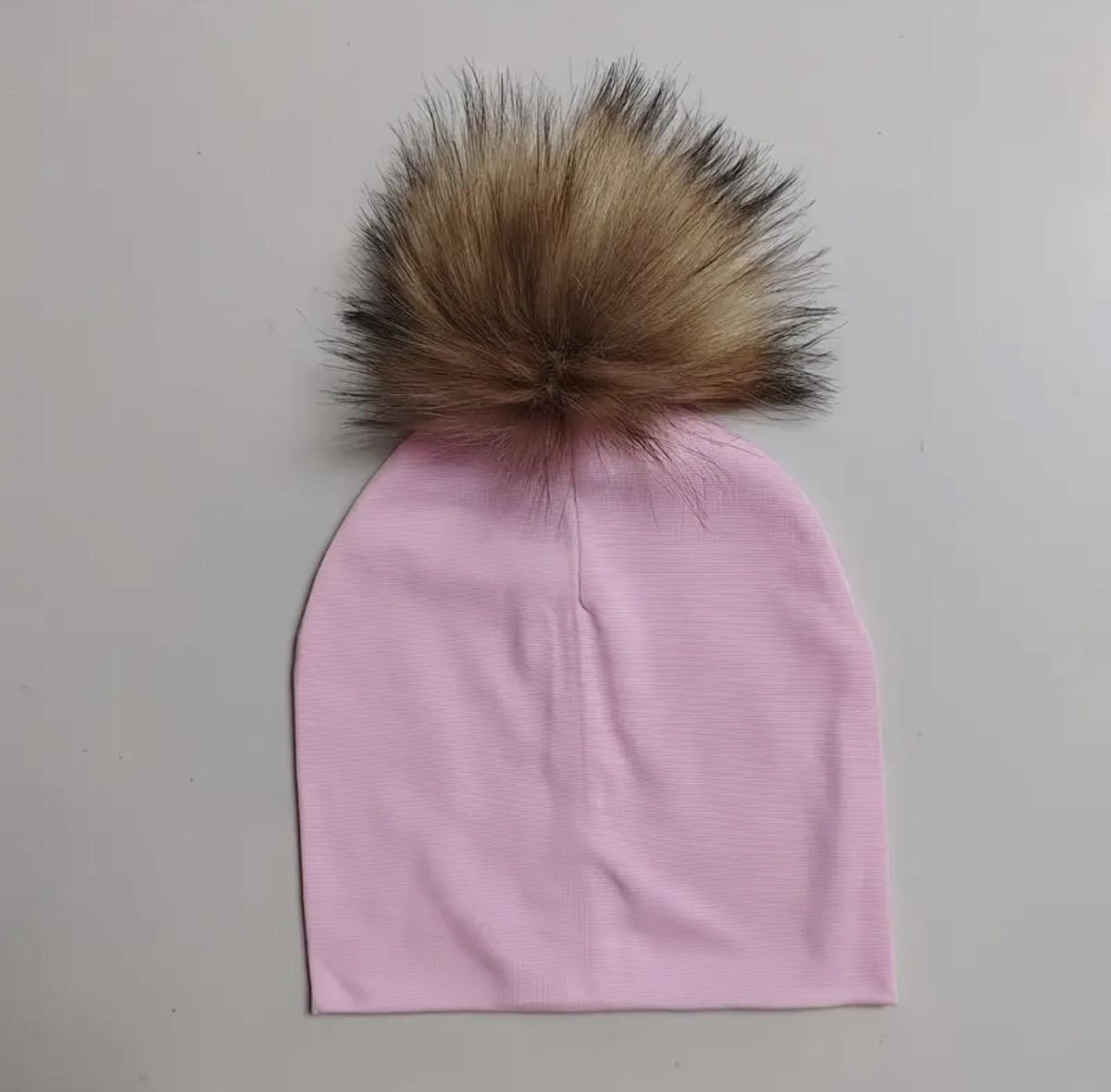 Cotton Stretchy Hat with Detachable Pom Pom