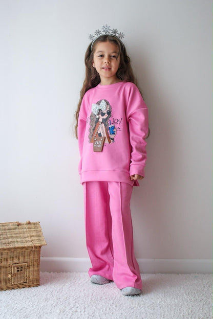 Fashion Girl Tracksuit - 3D Bow with purse