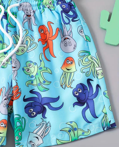 Boys Beach Swim Shorts - Octopus
