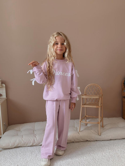 Princess Bow Pink Tracksuit Set