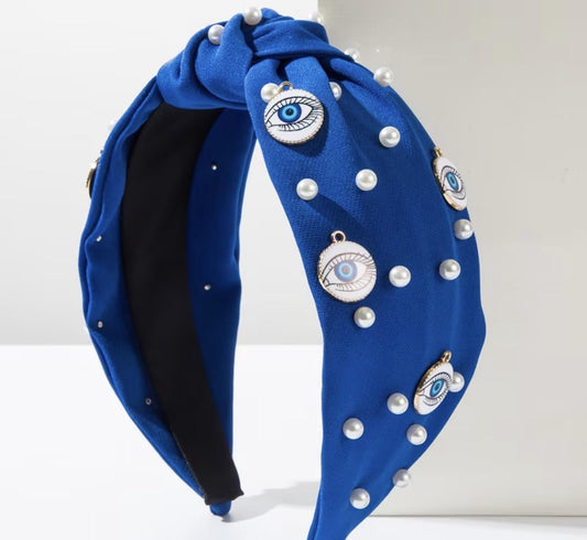 Blue Evil Eye Headband