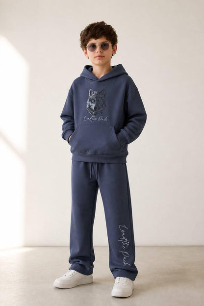 Boy 2 Piece Set - Navy Wolf