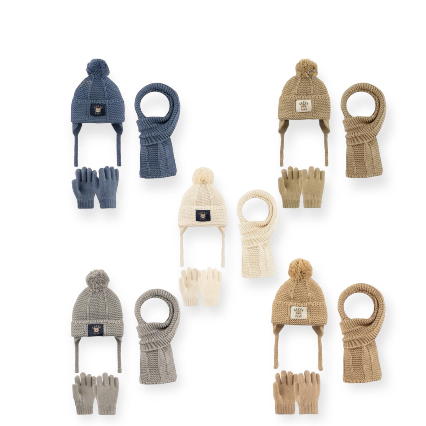 Super Roar Knit Set Hat, Scarf, Gloves