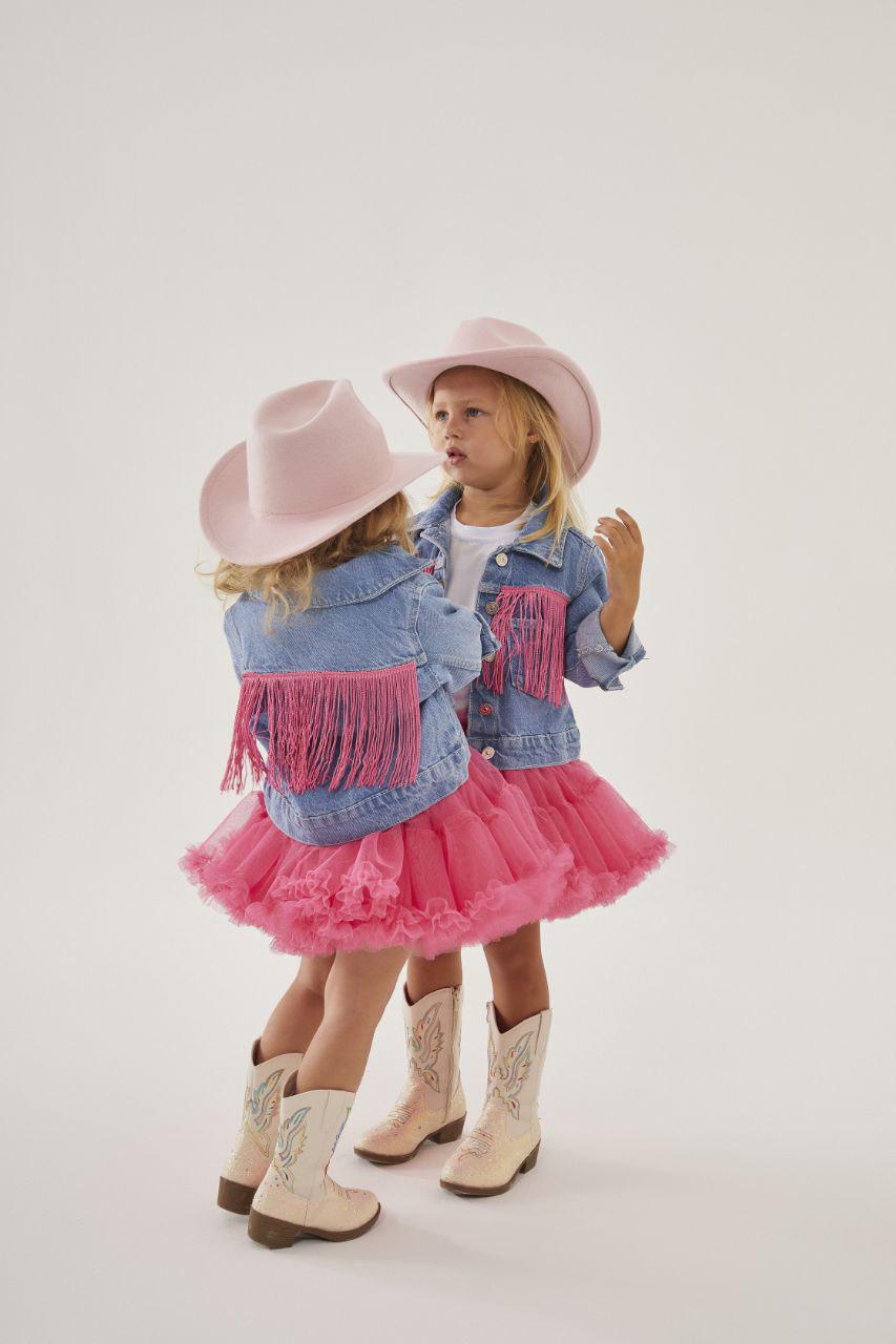 Girls Cowboy Tutu Skirt and Jean Jacket Set