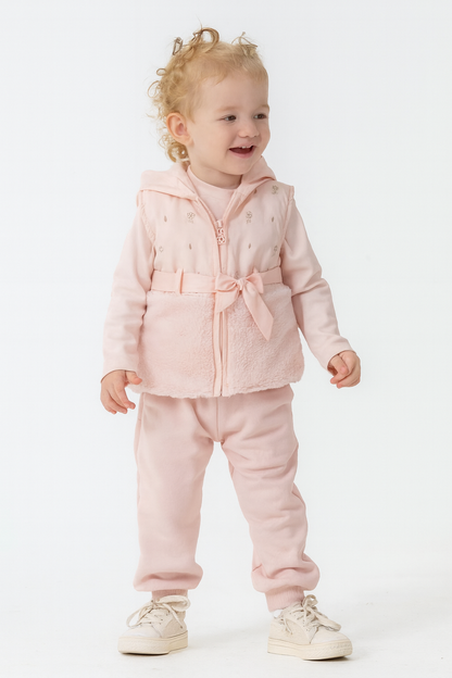 Moonstar - Powder Pink Girls Vest 3 Piece Set